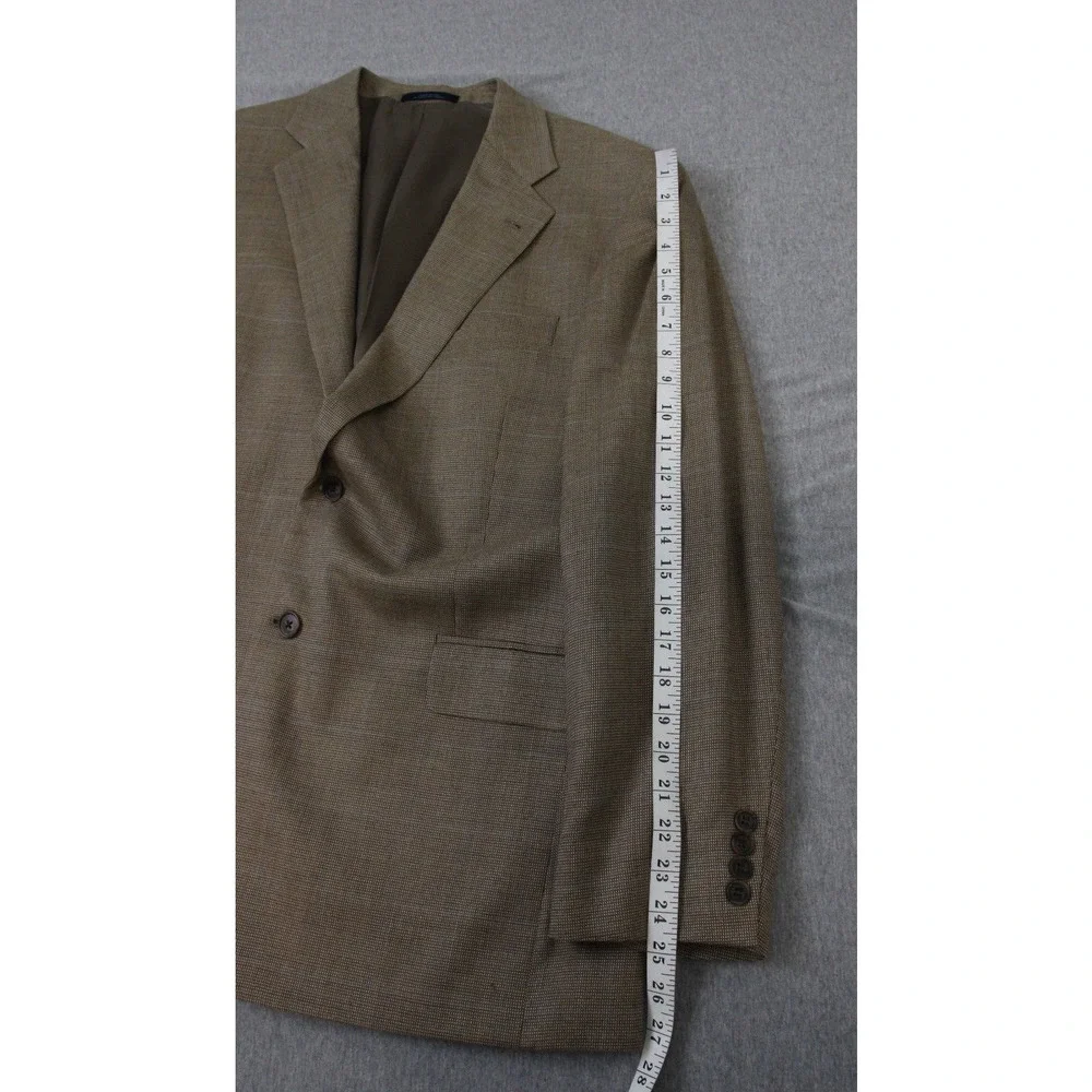 Joseph‎ Abboud Blazer Mens 44R Windowpane Wool Silk Sports Jacket Made In USA